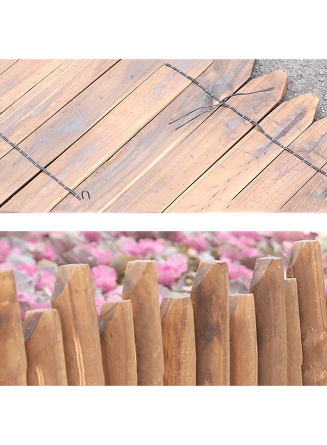 LINGWEI Medium Picket Fencing Garden Fence Brown 120x30cm - Image 2
