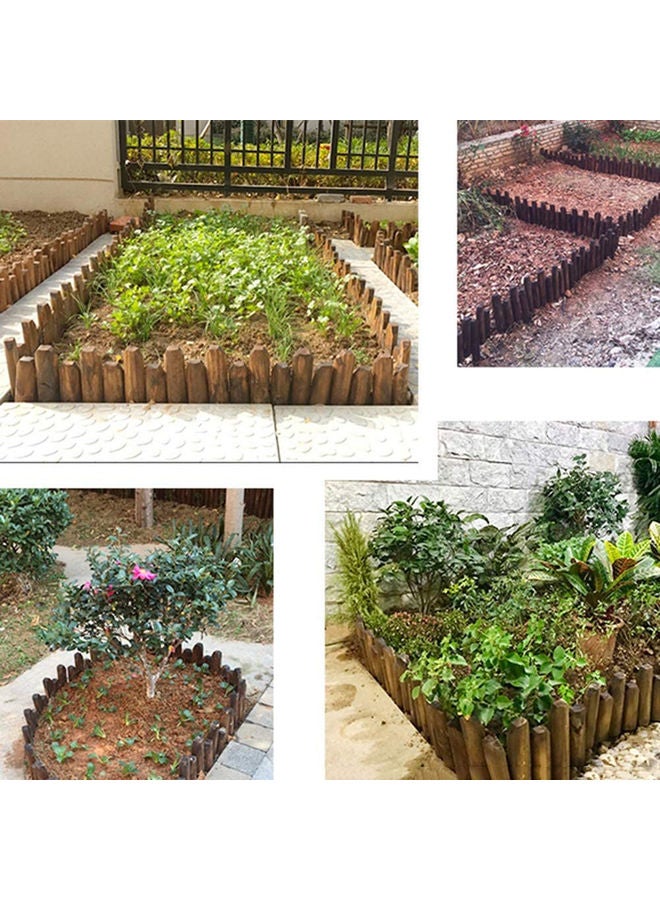 LINGWEI Medium Picket Fencing Garden Fence Brown 120x30cm - Image 5