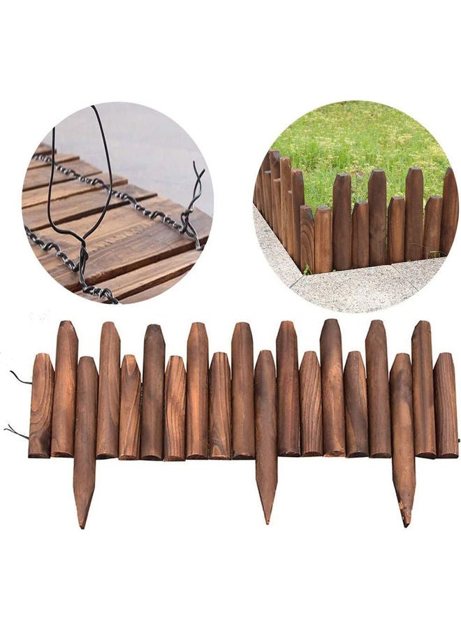 LINGWEI Medium Picket Fencing Garden Fence Brown 120x30cm - Image 4
