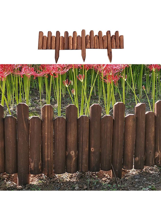 LINGWEI Small Picket Fencing Garden Fence Brown 120x30cm - Image 5