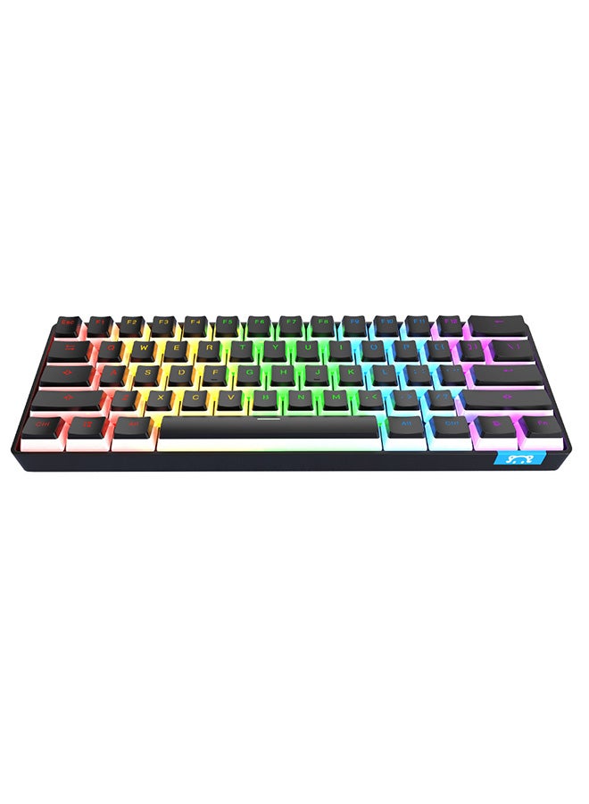 Ajazz DaiDai STK61 Pudding Key Cap 61 Keys Wireless Mechanical Keyboard Blue Switch RGB Portable Dual Mode Bluetooth Gaming Keyboard for Laptop PC  - Image 1