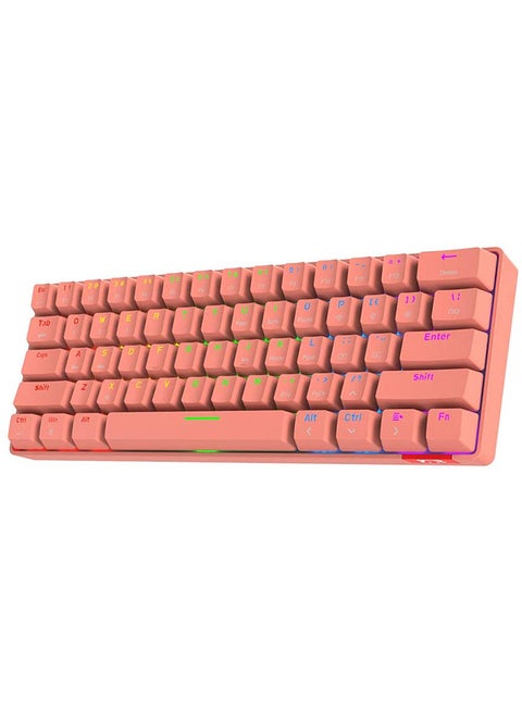 DaiDai STK61 Mechanical Wireless Mini Portable Gaming Keyboard For PC Desktop Pink
