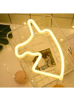 فاشون هوم مصباح ليلي بإضاءة LED نيون على شكل يونيكورن أبيض دافئ 25x2x23سم  - Image 1
