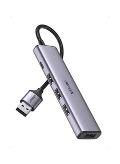 محول تيار بتصميم موزع مقسم بـ4 منافذ USB 3.0 للتمديد وبسرعة نقل بيانات عالية تبلغ 5 جيجابت في الثانية مع منفذ USB C للشحن لأجهزة ماك بوك وآي ماك وسيرفيس برو وXPS وأجهزة الكمبيوتر وفلاش درايف بمنفذ USB