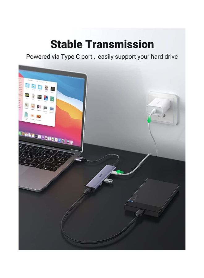 يو جرين - محول تيار بتصميم موزع مقسم بـ4 منافذ USB 3.0 للتمديد وبسرعة نقل بيانات عالية تبلغ 5 جيجابت في الثانية مع منفذ USB C للشحن لأجهزة ماك بوك وآي ماك وسيرفيس برو وXPS وأجهزة الكمبيوتر وفلاش درايف بمنفذ USB - Image 1