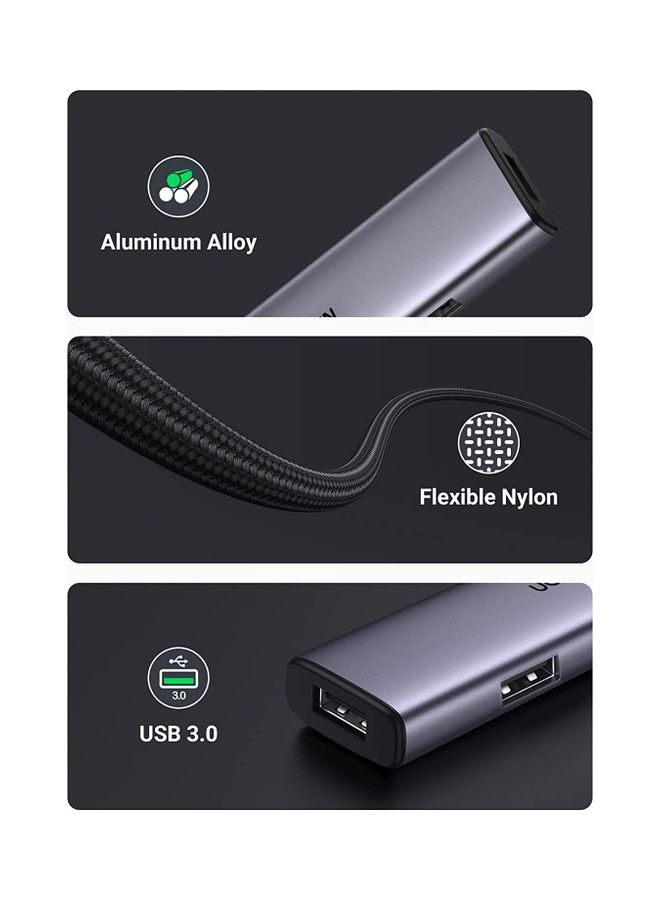 يو جرين - محول تيار بتصميم موزع مقسم بـ4 منافذ USB 3.0 للتمديد وبسرعة نقل بيانات عالية تبلغ 5 جيجابت في الثانية مع منفذ USB C للشحن لأجهزة ماك بوك وآي ماك وسيرفيس برو وXPS وأجهزة الكمبيوتر وفلاش درايف بمنفذ USB - Image 1