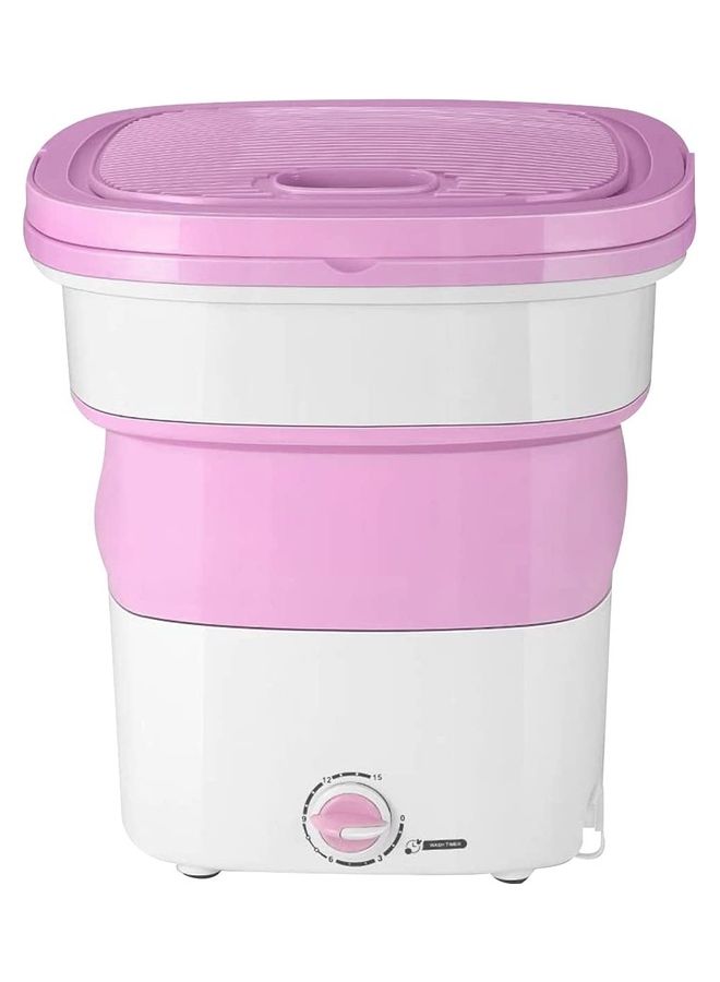 AIWANTO Mini Portable Folding Washing Machine 135 W MINIWM05 White/Pink - Image 1