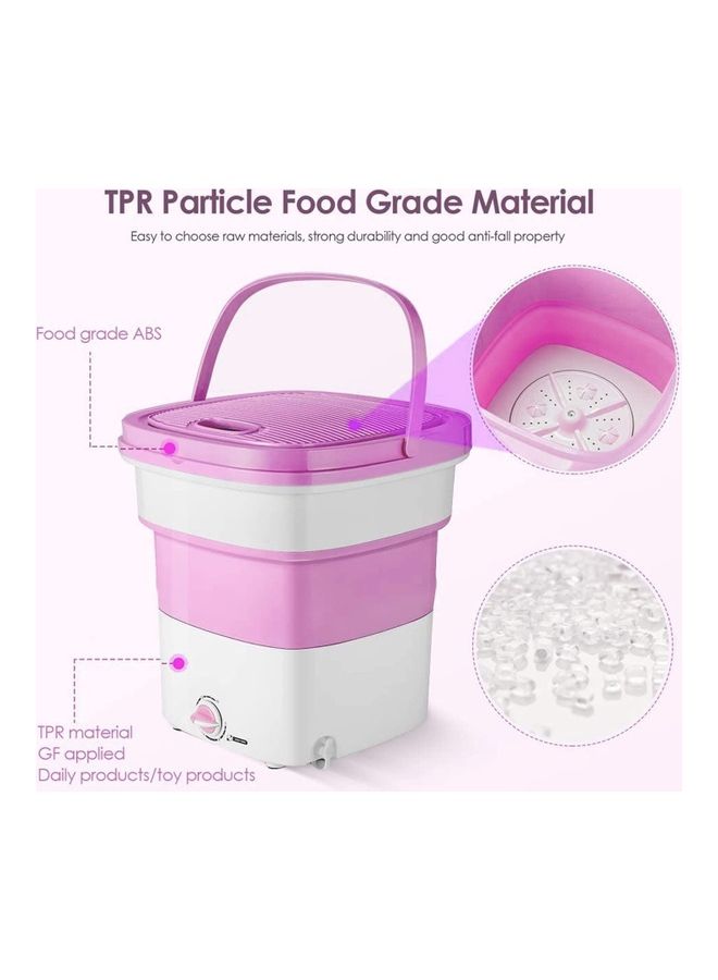 AIWANTO Mini Portable Folding Washing Machine 135 W MINIWM05 White/Pink - Image 3