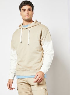 JACK & JONES Tie-Dye Hoodie Beige/White  - Image 1