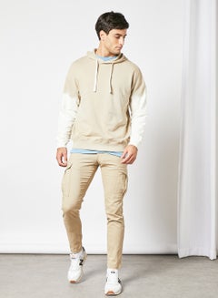 JACK & JONES Tie-Dye Hoodie Beige/White  - Image 4
