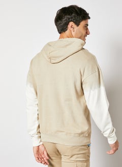 JACK & JONES Tie-Dye Hoodie Beige/White  - Image 3
