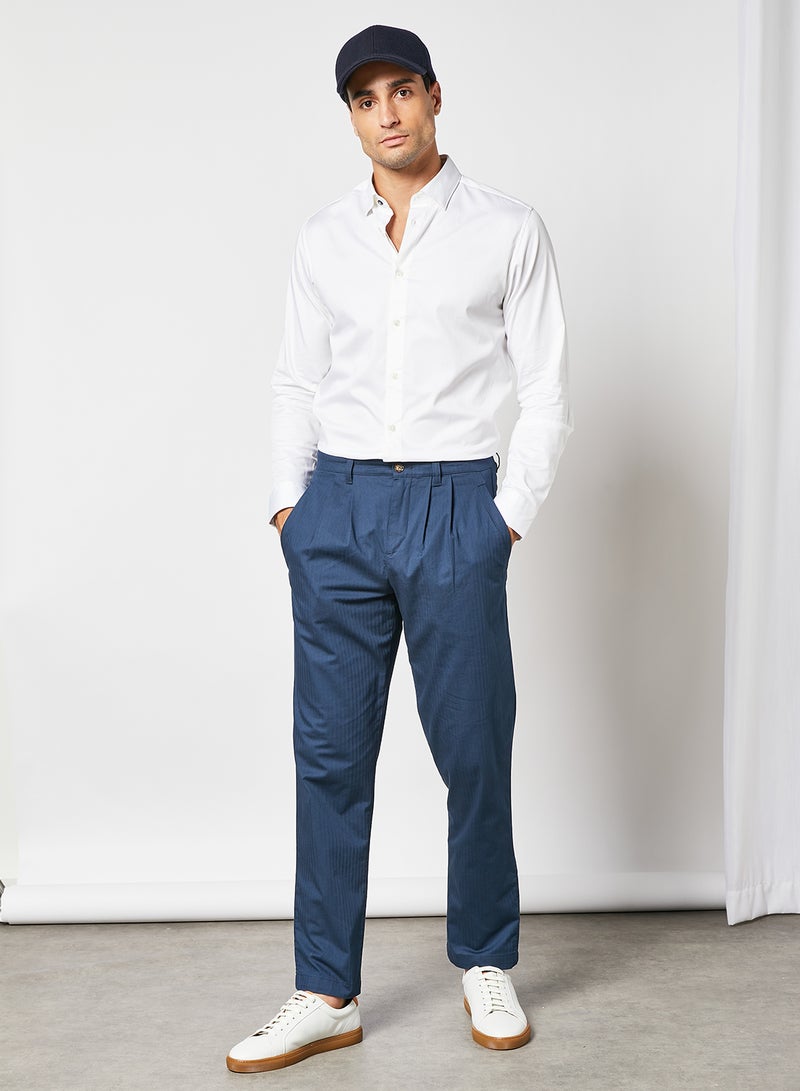 Ted Baker Talkin Pleated Herringbone Trouser Navy  - Image 2