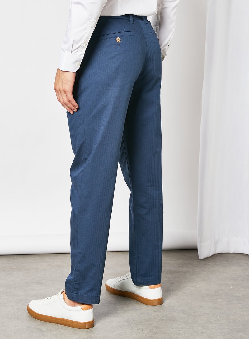 Ted Baker Talkin Pleated Herringbone Trouser Navy  - Image 4