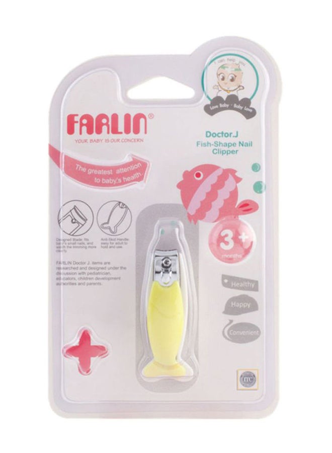 فارلين قصافة أظافر على شكل سمكة من الستانلس ستيل طراز Bf.160D.Y، للأطفال حتى 3 أشهر، لون أصفر - Image 2