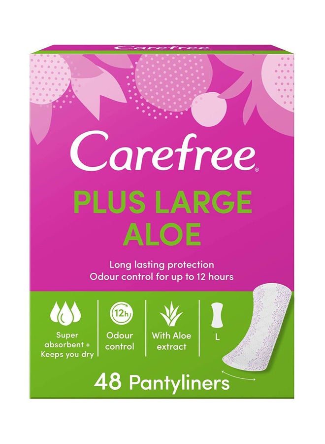 Carefree Pack of 48 Daily Panty Liners, Plus Large, Aloe White 0.9kg  - Image 1
