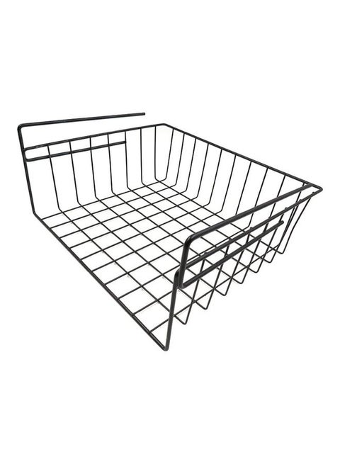 Under Shelf Storage Organizer Metal Basket Black 450grams