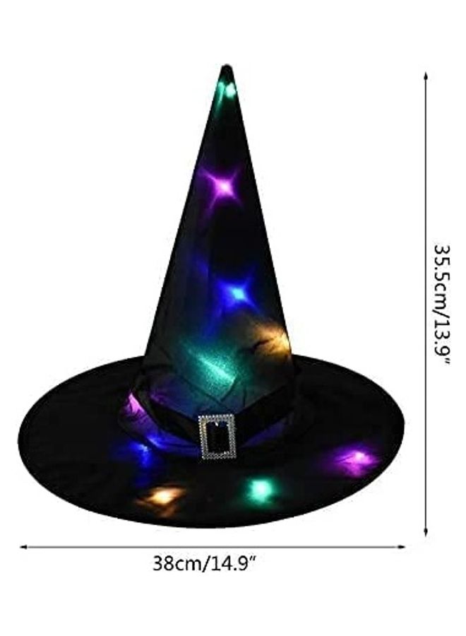 برين جيجلز قبعة ساحرة للهالوين المضيئة مع ضوء LED للأزياء والديكور 35 x 38سم  - Image 5