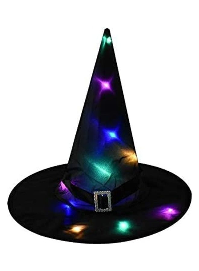 Brain Giggles Halloween Glowing Witch Hat With LED Light For Costume And Decoration 35.5 x 38cm  - Image 1