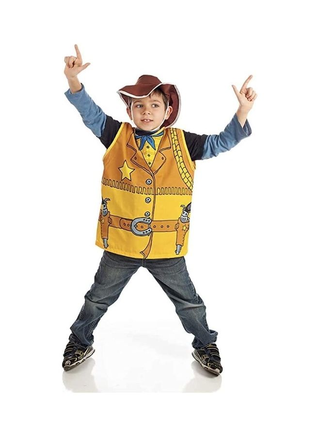 Brain Giggles Kids Cowboy Costume Dress up Cosplay Halloween For Boys Pretend Role Play (3-8 Years) 90 x 140cm - Image 1