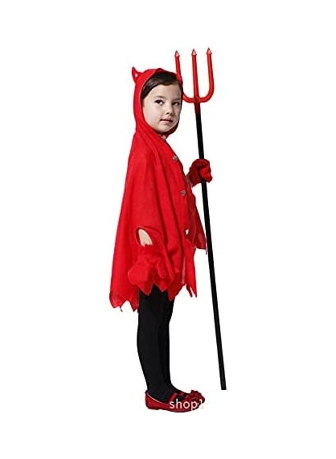 Brain Giggles Devil Halloween Costume With Gloves And Fork For Kids - Medium 100-120cm  - Image 3