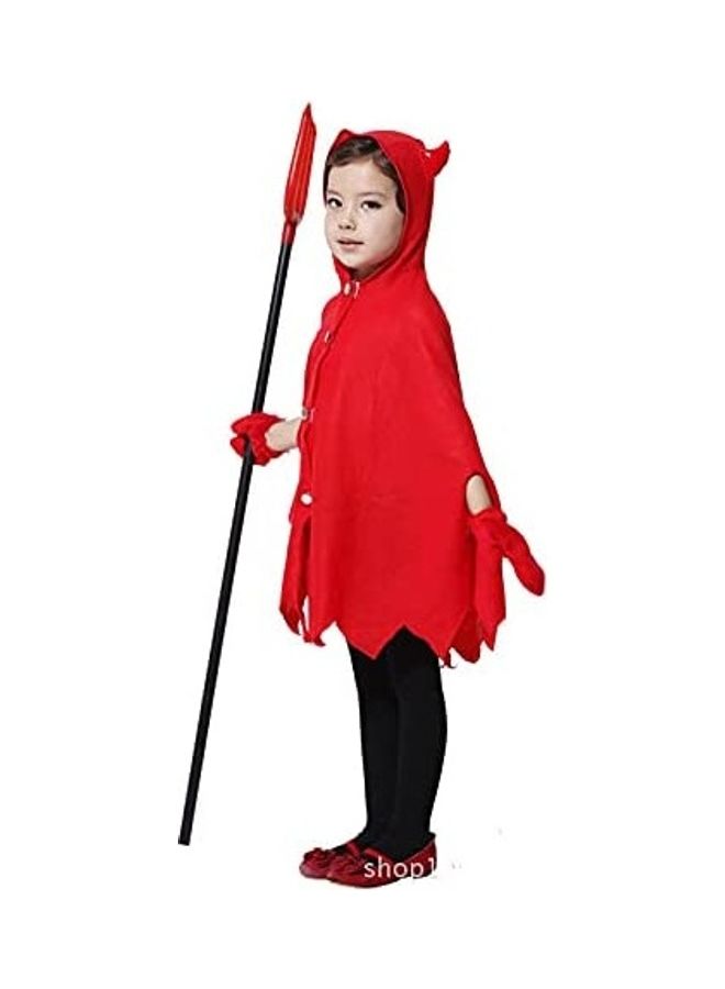 Brain Giggles Devil Halloween Costume With Gloves And Fork For Kids - Medium 100-120cm  - Image 5