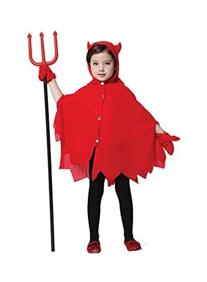 Brain Giggles Devil Halloween Costume With Gloves And Fork For Kids - Medium 100-120cm  - Image 1
