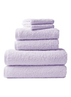 snooze Set Of 6 Towels High Loop Blended Cotton Light Purple 70X140cm 