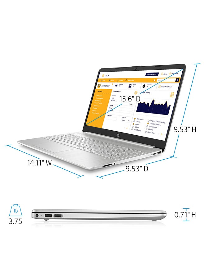 HP - 15-DY1018 (Upgraded Version) Laptop With 15.6-Inch Full HD Display, Core i5 Processer/12GB RAM/512GB SSD/Intel UHD Graphics/Windows 10 /International Version English Nature Silver - Image 1