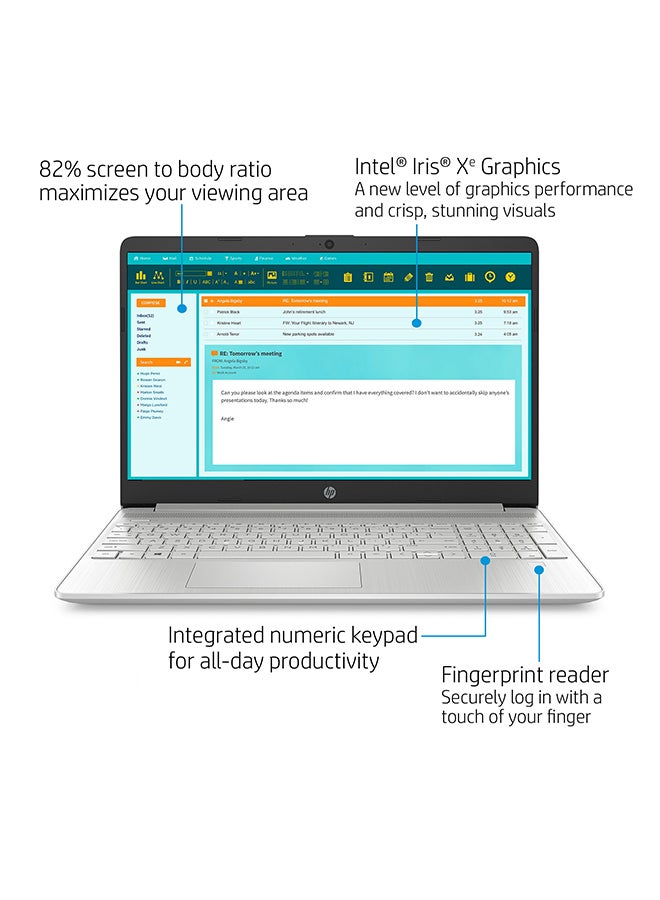 HP - 15-DY1018 (Upgraded Version) Laptop With 15.6-Inch Full HD Display, Core i5 Processer/12GB RAM/512GB SSD/Intel UHD Graphics/Windows 10 /International Version English Nature Silver - Image 1