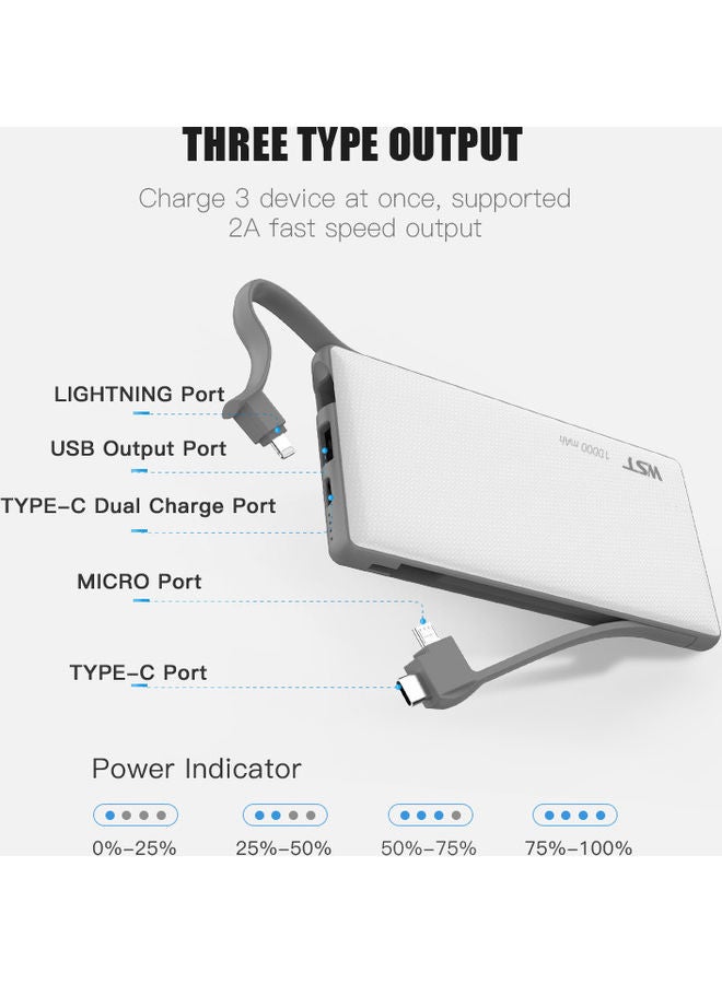 WST - 10000.0 mAh 6 In 1 Multiple Powerbank Docking Station Black - Image 1