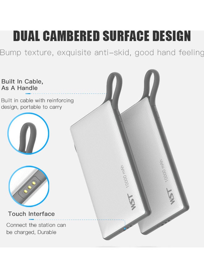 WST - 10000.0 mAh 6 In 1 Multiple Powerbank Docking Station Black - Image 1