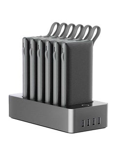 10000.0 mAh 6 In 1 Multiple Powerbank Docking Station Black
