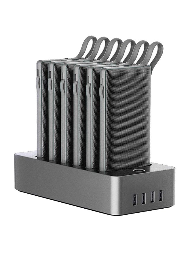 WST - 10000.0 mAh 6 In 1 Multiple Powerbank Docking Station Black - Image 1