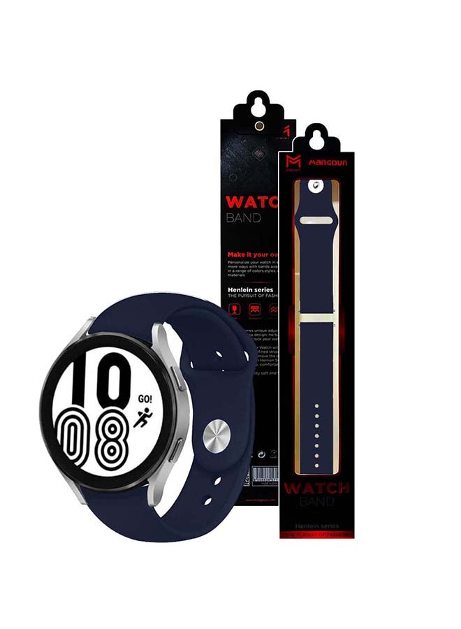 MARGOUN Replacement Silicone Band 20mm for Samsung Galaxy Watch 4/4 Classic Dark Blue - Image 2