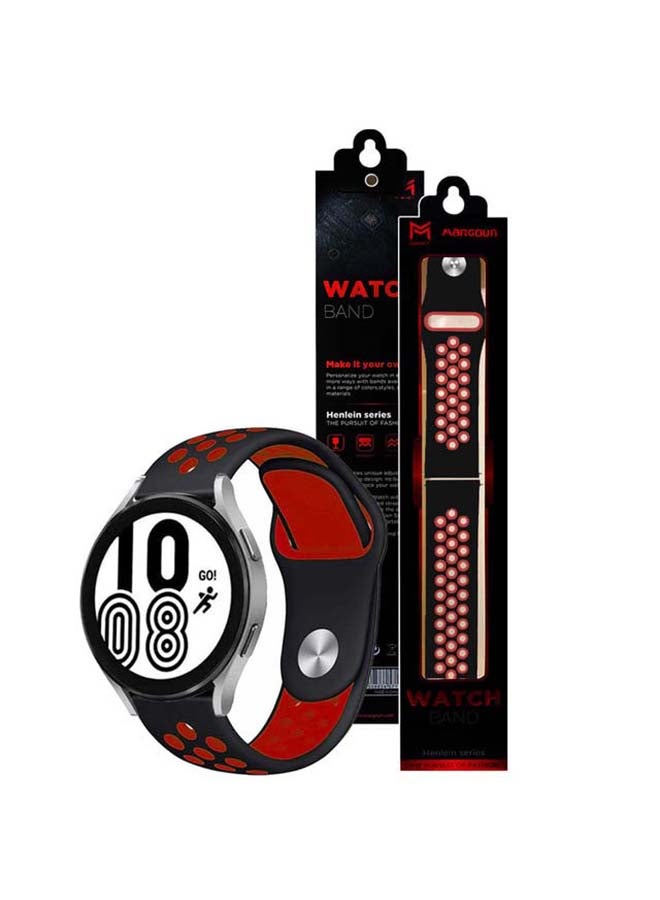 MARGOUN - Replacement Nike Design Band 20mm for Samsung Galaxy Watch 4/4 Classic Black/Red - Image 1