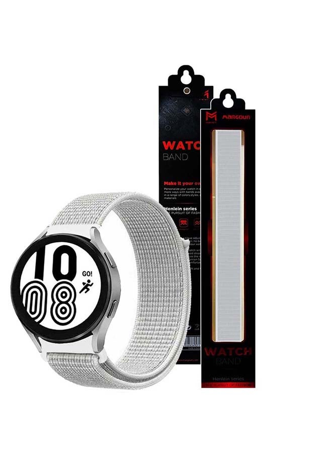 MARGOUN Replacement Nylon Sport Band 20mm for Samsung Galaxy Watch 4/4 Classic Summit White - Image 2