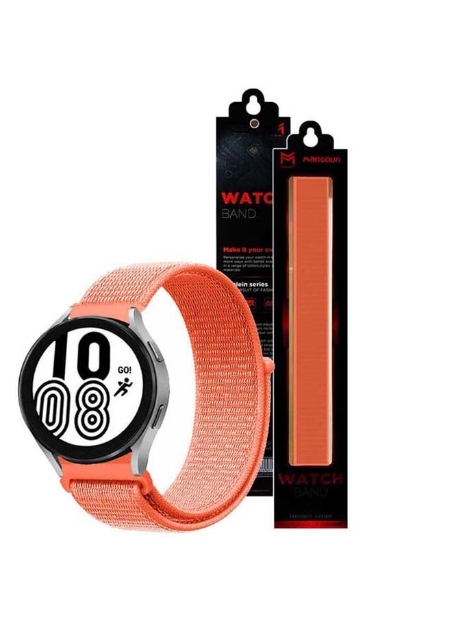 MARGOUN Replacement Nylon Sport Band 20mm for Samsung Galaxy Watch 4/4 Classic Orange - Image 2