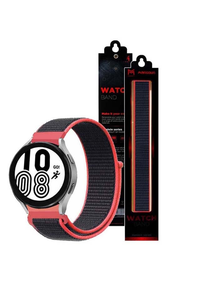 MARGOUN Replacement Nylon Sport Band 20mm for Samsung Galaxy Watch 4/4 Classic Red/Black - Image 2