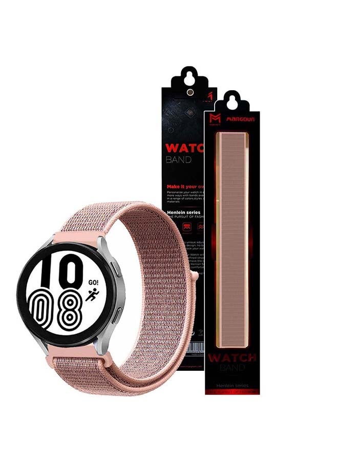 MARGOUN Replacement Nylon Sport Band 20mm for Samsung Galaxy Watch 4/4 Classic Pink Sand - Image 2