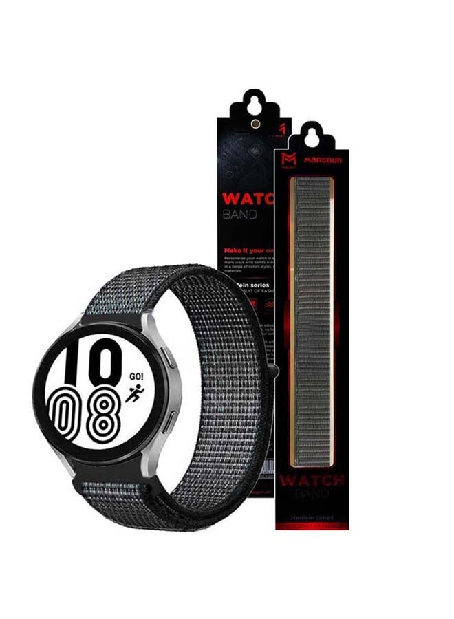 MARGOUN Replacement Nylon Sport Band 20mm for Samsung Galaxy Watch 4/4 Classic Midnight Fog - Image 2