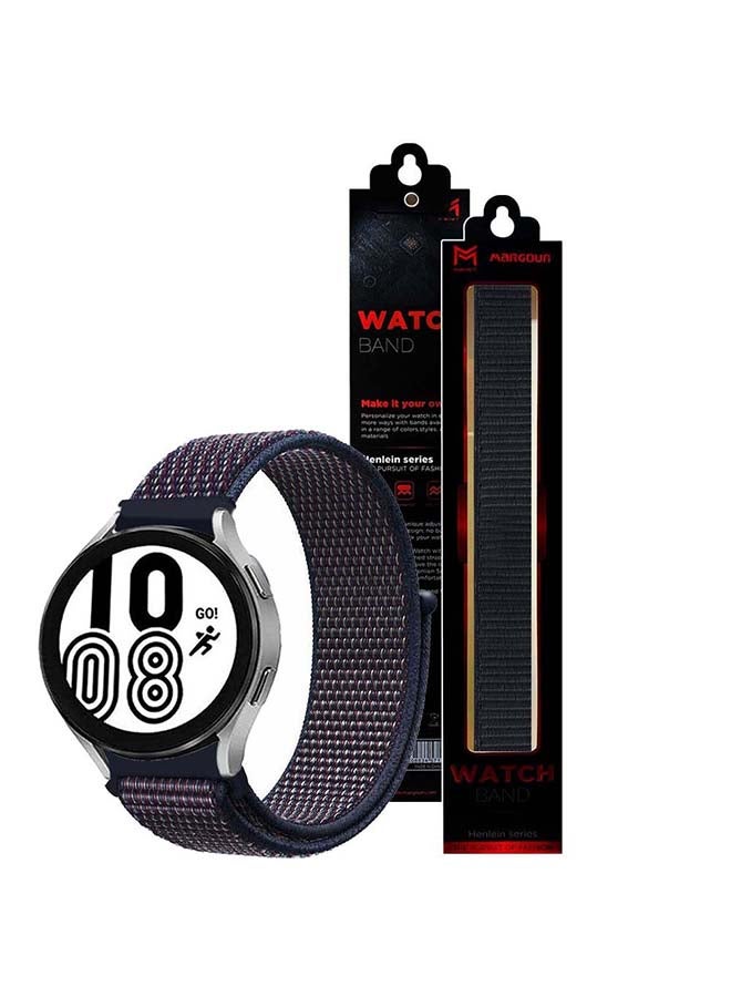MARGOUN Replacement Nylon Sport Band 20mm for Samsung Galaxy Watch 4/4 Classic Indigo - Image 2