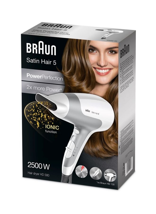 BRAUN - Satin Hair 5 HD580 Power Perfection Dryer Grey/White - Image 1