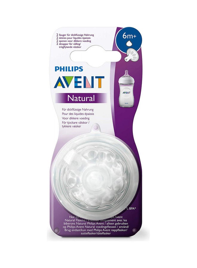 Philips Avent 2 Piece- Natural Baby Teat Thick Feed 6m+ - Image 3