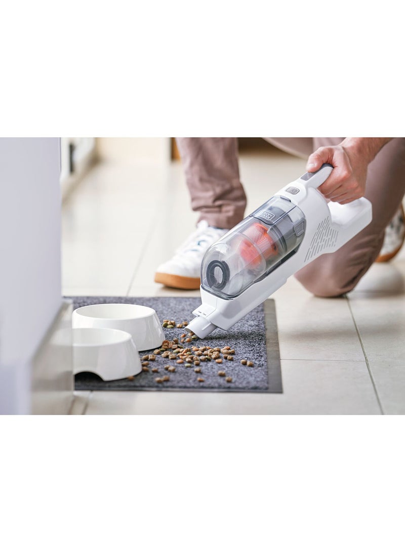 BLACK+DECKER - Cordless Stick Vacuum Cleaner 18V Power Series With 2 In 1 Function And Battery Charge Indicator 500 ml 27 W BHFEA515J-GB White/Orange - Image 1