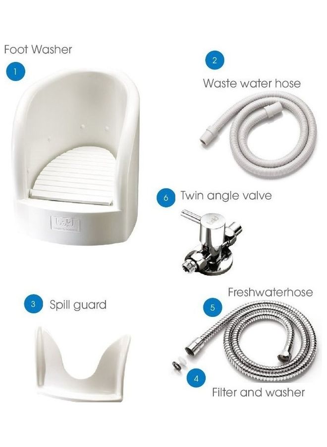 Generic - Bathroom Portable Automatic Wash Basin Prayer Plastic Muslim Wudu Foot Washer White 43 X 55 X 45cm - Image 1