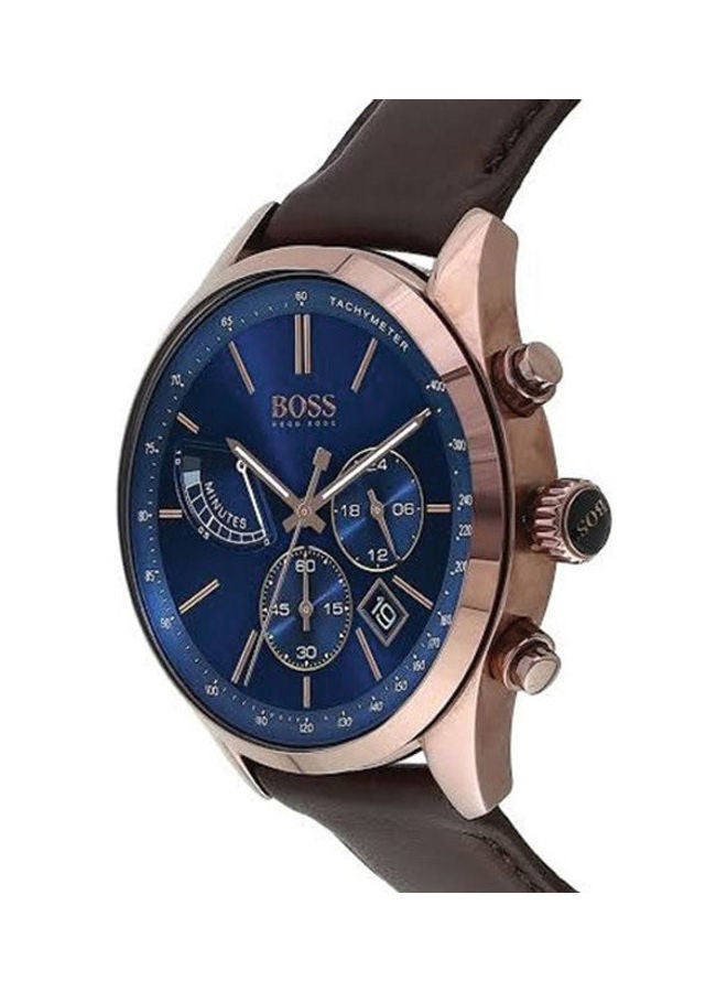 HUGO BOSS Men's Leather Chronograph Watch 1513604  - Image 2