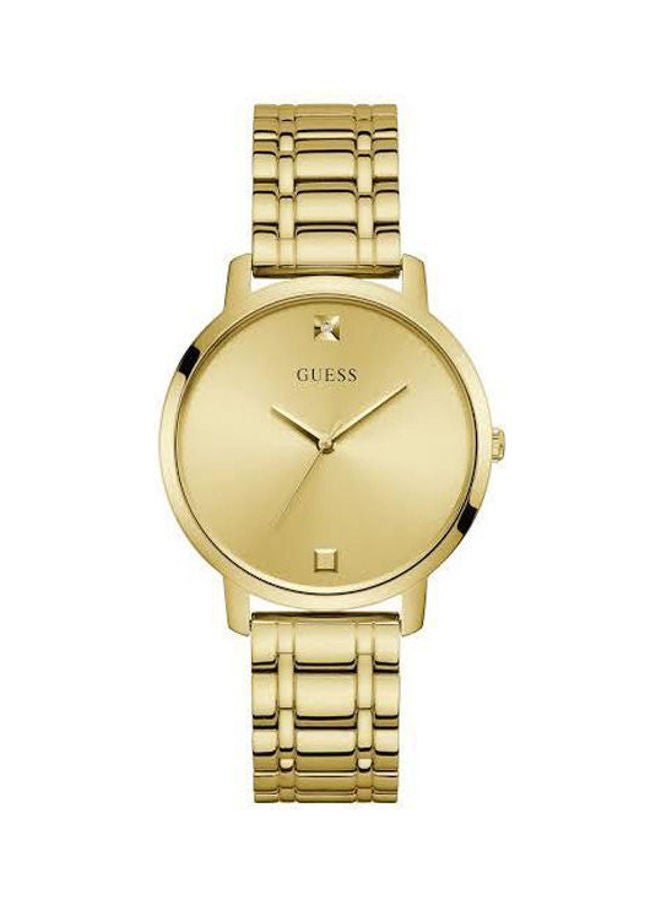 جس ساعة يد بعقارب وسوار من الستانلس ستيل طراز W1313L2 للنساء - Image 1