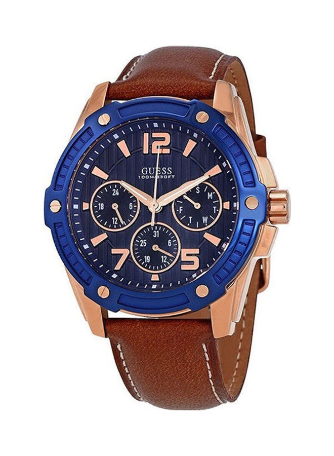 GUESS Men's Leather Analog Watch W0600G3 - Image 1