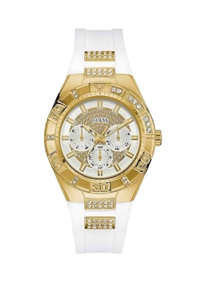 ساعة يد بعقارب وسوار من المطاط طراز W0653L3 للرجال