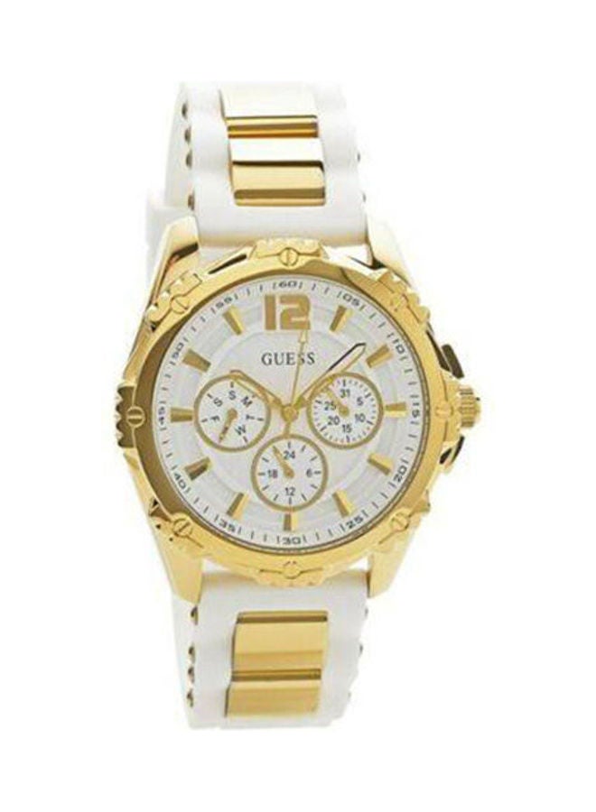 جس ساعة يد بعقارب وسوار من المطاط طراز W0325L2 للنساء - Image 2